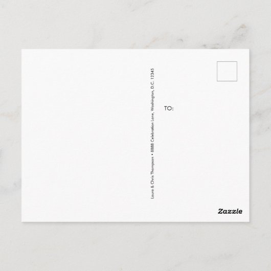 Baby Boy Blue Foto Taufe Vielen Dank Postkarte (Rückseite)