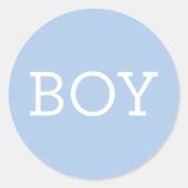 Baby Boy Blue Gender Reveal Party Runder Aufkleber (Vorderseite)