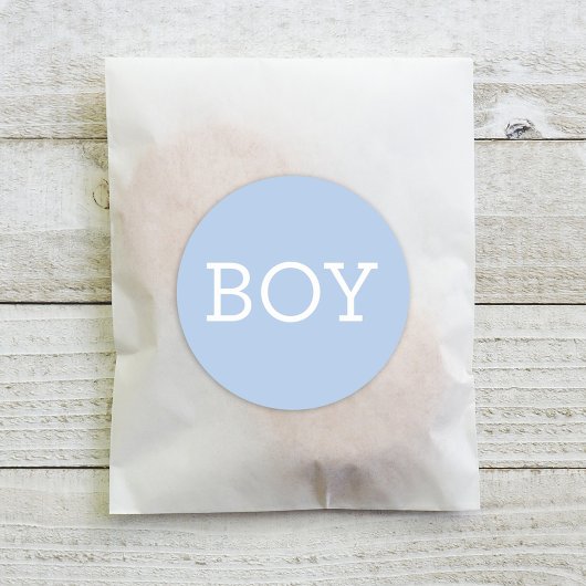 Baby Boy Blue Gender Reveal Party Runder Aufkleber