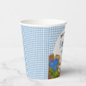 Baby Boy Blue Gingham Wood Floral Baby Q GRILLEN P Pappbecher (Rechts)
