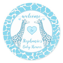 Baby Boy Blue Giraffe Babydusche