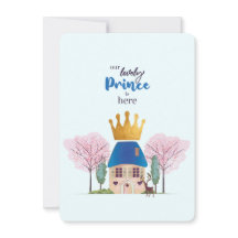 Baby Boy Blue Gold Prince Castle Babydusche