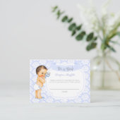 Baby Boy Blue Gray Diaper Raffle Ticket Begleitkarte (Stehend Vorderseite)