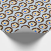 Baby Boy Blue Heart Igel gemustert Geschenkpapier (Ecke)