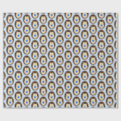 Baby Boy Blue Heart Igel gemustert Geschenkpapier (Flach)