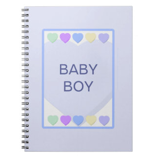Baby Boy Blue Hearts Notebook Notizblock