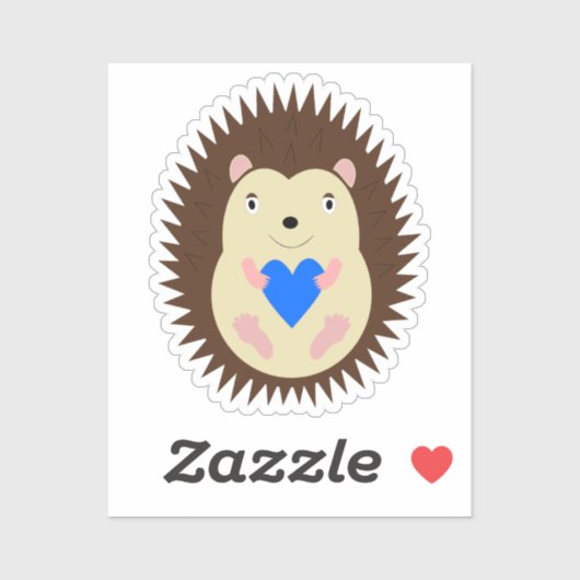 Baby Boy Blue Herz Igel Aufkleber (Blatt)