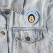 Baby Boy Blue Herz Igel Baby-Party Button (Beispiel)