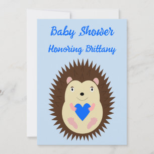 Baby Boy Blue Herz Igel Baby-Party Einladung