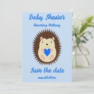 Baby Boy Blue Herz Igel Baby-Party Feiertagskarte