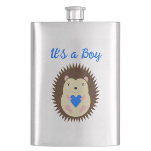 Baby Boy Blue Herz Igel Benutzerdefiniert Flachmann