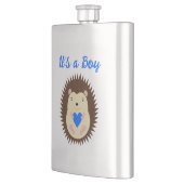 Baby Boy Blue Herz Igel Benutzerdefiniert Flachmann (Links)