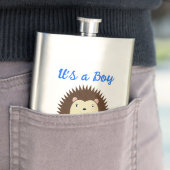 Baby Boy Blue Herz Igel Benutzerdefiniert Flachmann (Beispiel)