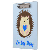 Baby Boy Blue Herz Igel Benutzerdefiniert Klemmbrett (Links)