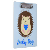 Baby Boy Blue Herz Igel Benutzerdefiniert Klemmbrett (Rechts)