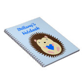 Baby Boy Blue Herz Igel Benutzerdefiniert Notizblock (Rechte Seite)
