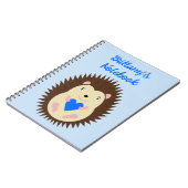 Baby Boy Blue Herz Igel Benutzerdefiniert Notizblock (Linke Seite)
