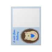 Baby Boy Blue Herz Igel Benutzerdefiniert Notizblock (Rotiert)