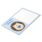 Baby Boy Blue Herz Igel Benutzerdefiniert Notizblock (angewinkelt)