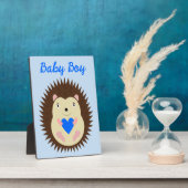 Baby Boy Blue Herz Igel Custom Fotoplatte (Seite)