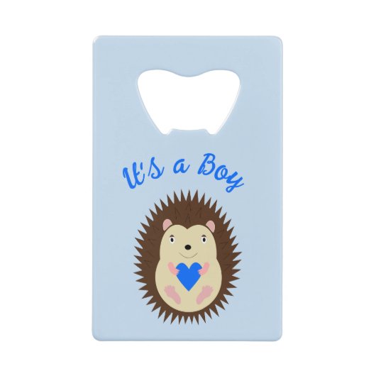 Baby Boy Blue Herz Igel Custom Geldbeutel Flaschenöffner (Vorderseite)