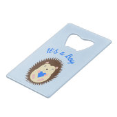 Baby Boy Blue Herz Igel Custom Geldbeutel Flaschenöffner (Vorderseite Schrägansicht)