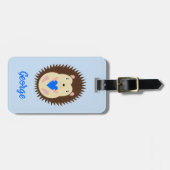 Baby Boy Blue Herz Igel Custom Gepäckanhänger (Vorderseite horizontal)
