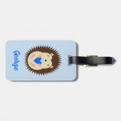 Baby Boy Blue Herz Igel Custom Gepäckanhänger (Rückseite horizontal)