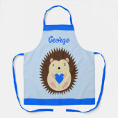 Baby Boy Blue Herz Igel Custom Schürze (Vorderseite)