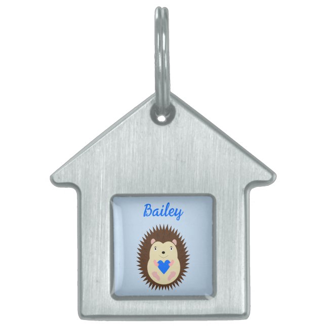 Baby Boy Blue Herz Igel Custom Tiermarke (Vorderseite)