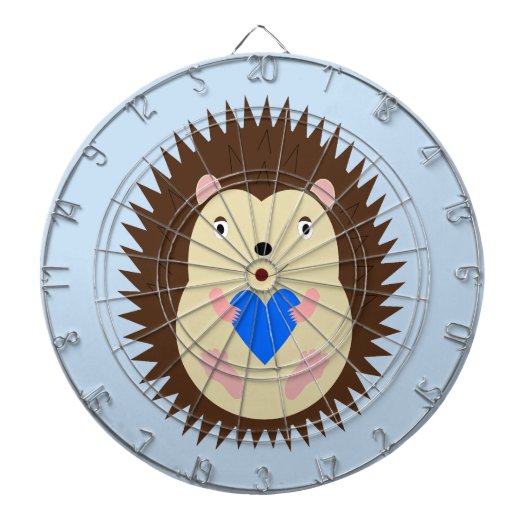 Baby Boy Blue Herz Igel Dartscheibe (vorne)