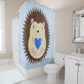 Baby Boy Blue Herz Igel Duschvorhang (Beispiel)