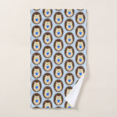 Baby Boy Blue Herz Igel Gemustert Badhandtuch Set (Handtuch)