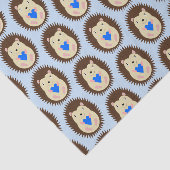 Baby Boy Blue Herz Igel Gemustert Seidenpapier (Ausschnitt)