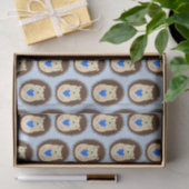 Baby Boy Blue Herz Igel Gemustert Seidenpapier (Geschenk)