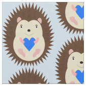 Baby Boy Blue Herz Igel Gemustert Stoff (Nahaufnahme)