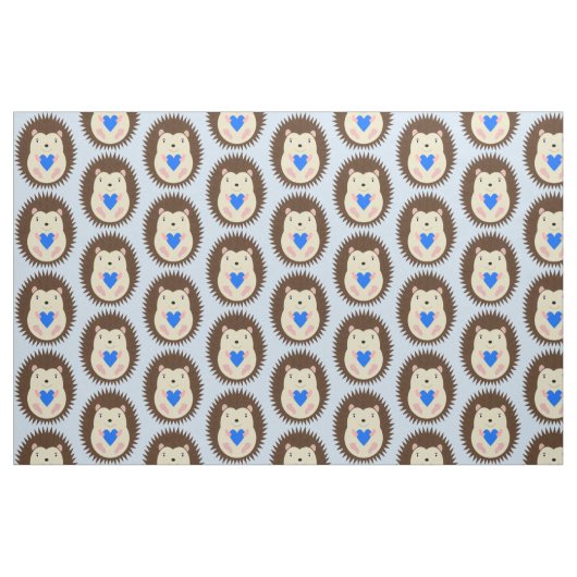 Baby Boy Blue Herz Igel Gemustert Stoff (Fat Quarter (45,7 x 55,9 cm))