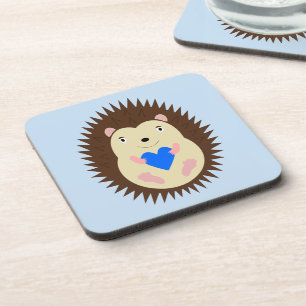 Baby Boy Blue Herz Igel Getränkeuntersetzer
