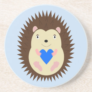 Baby Boy Blue Herz Igel Getränkeuntersetzer