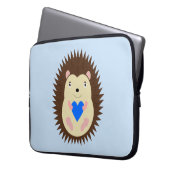 Baby Boy Blue Herz Igel Laptopschutzhülle (Vorderseite Links)