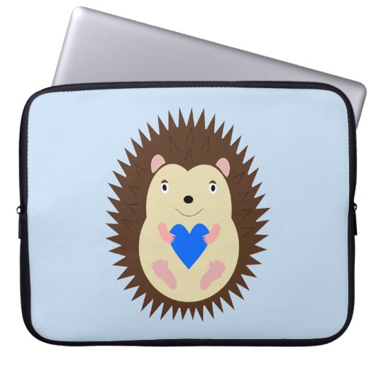 Baby Boy Blue Herz Igel Laptopschutzhülle (Vorderseite)