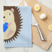 Baby Boy Blue Herz Igel Maßgeschneidert Geschirrtuch (Viertel Falte)
