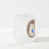 Baby Boy Blue Herz Igel Mattglastasse (VorderseiteRechts)