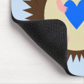 Baby Boy Blue Herz Igel Mousepad (Ecke)