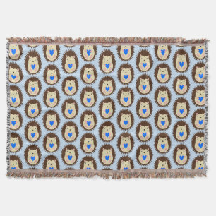 Baby Boy Blue Herz Igel Muster Decke