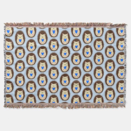 Baby Boy Blue Herz Igel Muster Decke (Vorderseite)