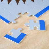 Baby Boy Blue Herz Igel Puzzle (Seite)