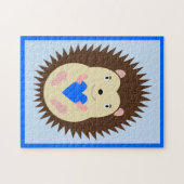 Baby Boy Blue Herz Igel Puzzle (Horizontal)