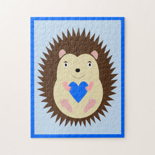 Baby Boy Blue Herz Igel Puzzle