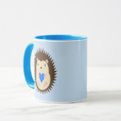 Baby Boy Blue Herz Igel Tasse (Vorderseite Links)
